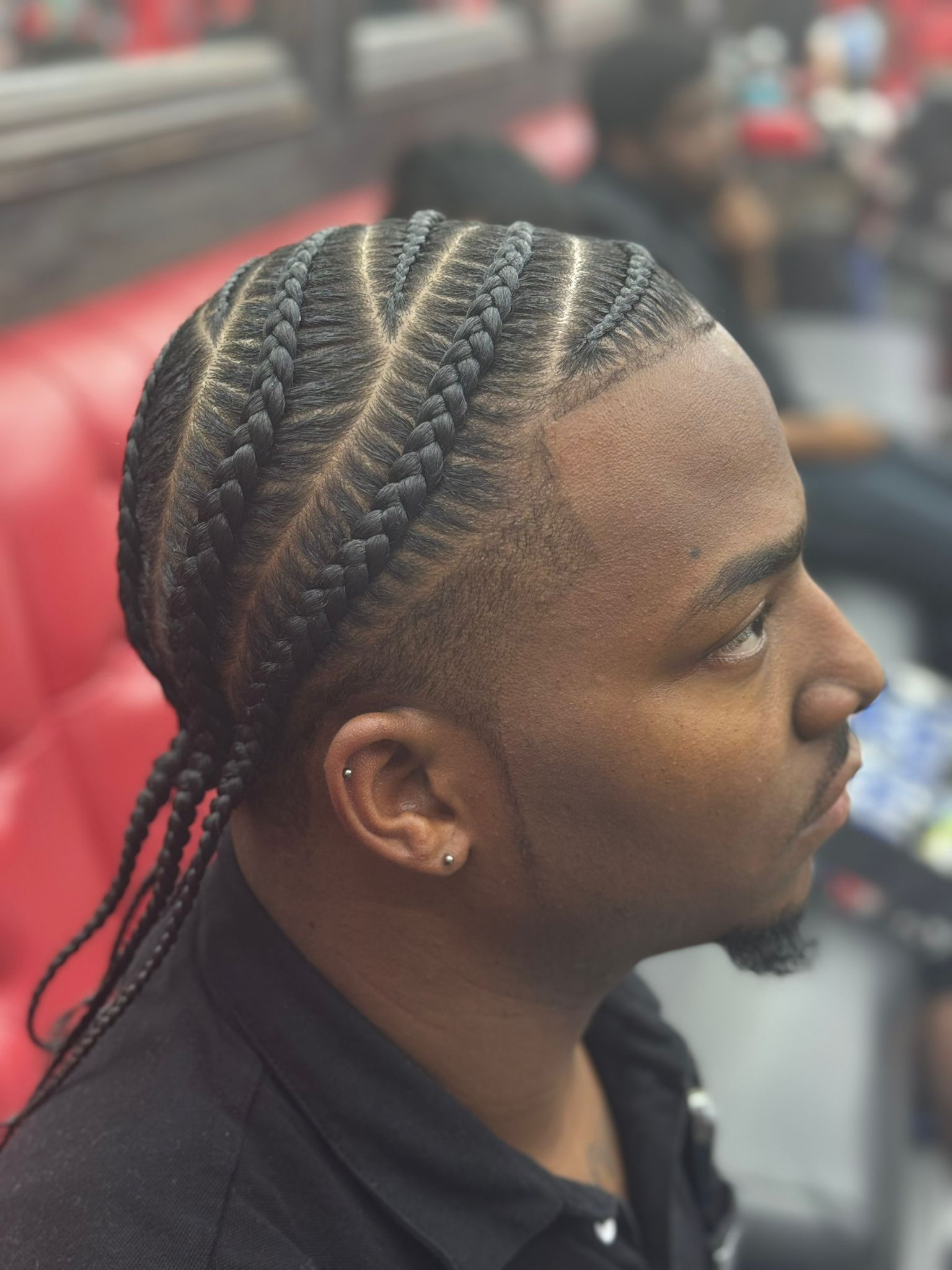 Cornrows with clean fade